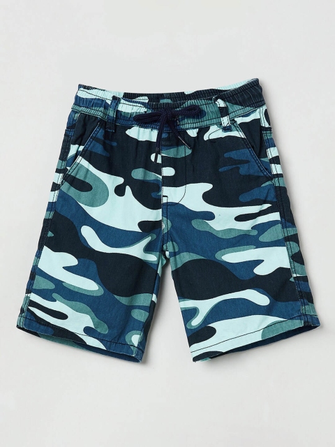 max Boys Blue Printed Regular Fit Regular Shorts