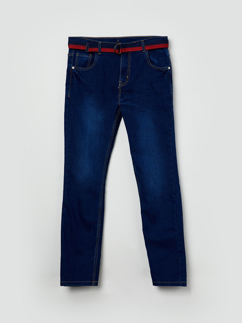 

max Boys Navy Blue Slim Fit Mid-Rise Clean Look Stretchable Jeans