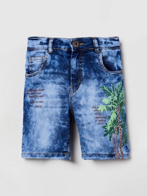 

max Boys Blue Washed Regular Fit Denim Shorts