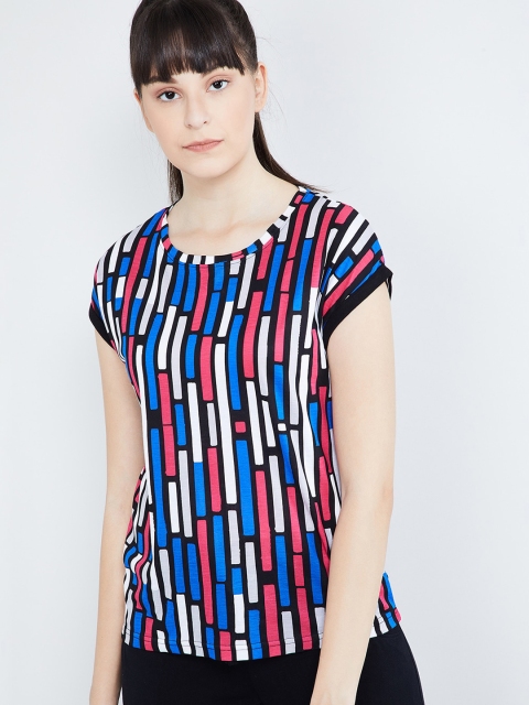 

max Women Multicoloured Printed Round Neck T-shirt, Multi
