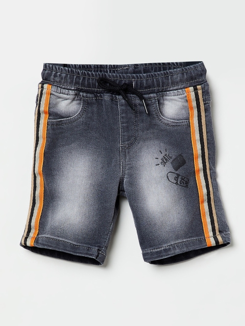 

max Boys Grey Washed Denim Shorts