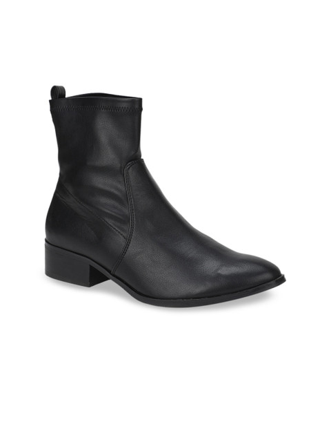 

ALDO Women Black Solid High-Top Flat Boots