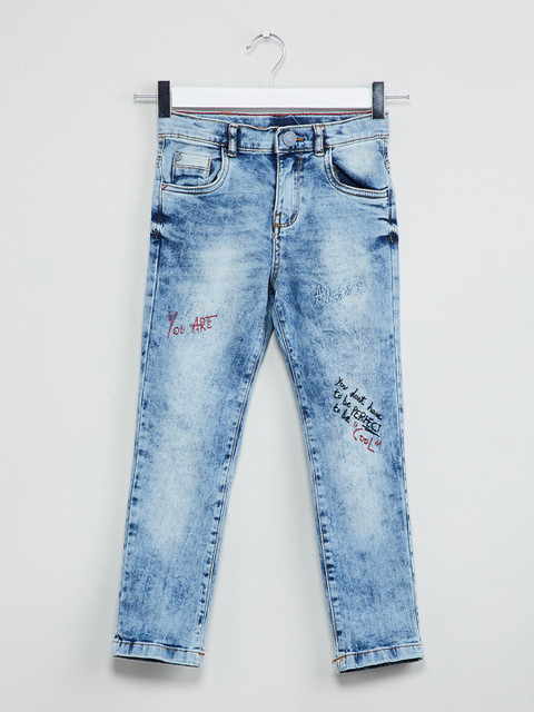 

max Boys Blue Slim Fit Mid-Rise Clean Look Stretchable Jeans
