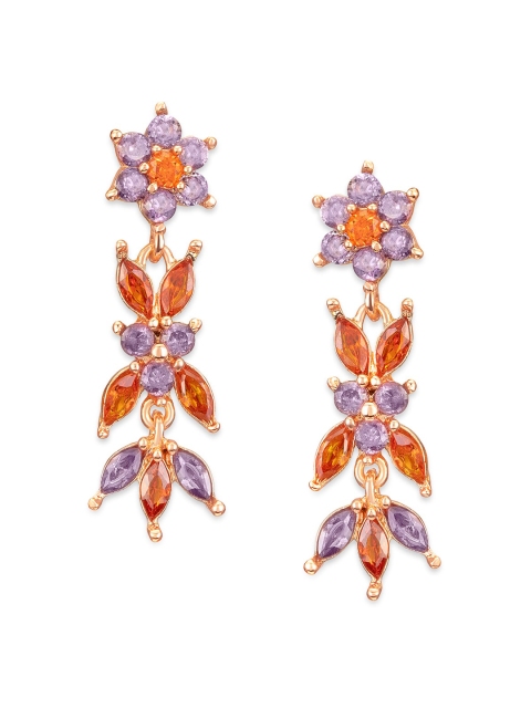 

Mahi Lavender & Orange Floral Drop Earrings