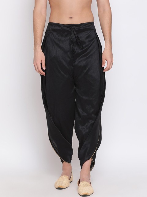 

VASTRAMAY Men Black Solid Dhoti Pants