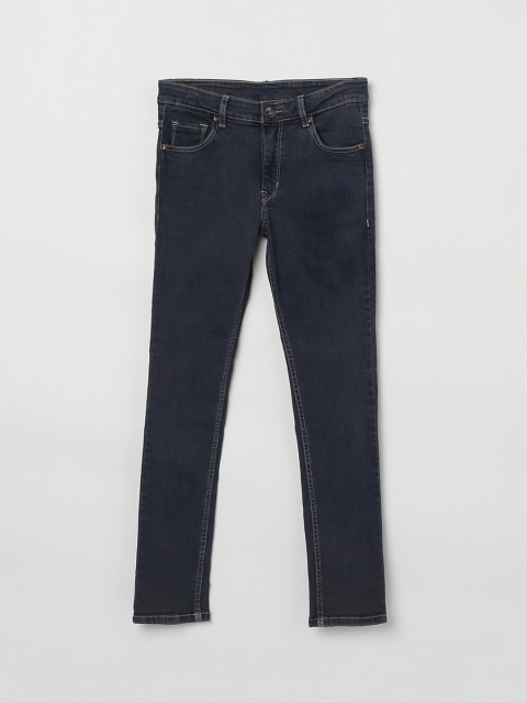 

max Boys Grey Slim Fit Mid-Rise Clean Look Stretchable Jeans