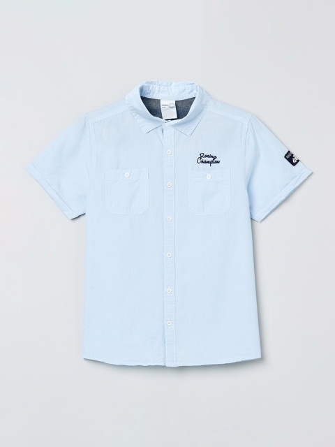 

max Boys Blue Regular Fit Striped Casual Shirt