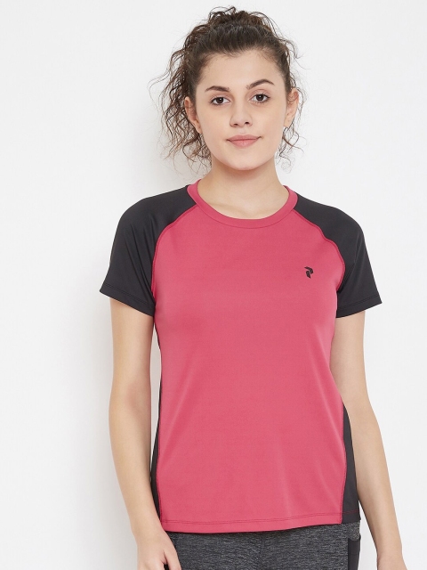 

PERFKT-U Women Pink Solid Round Neck T-shirt