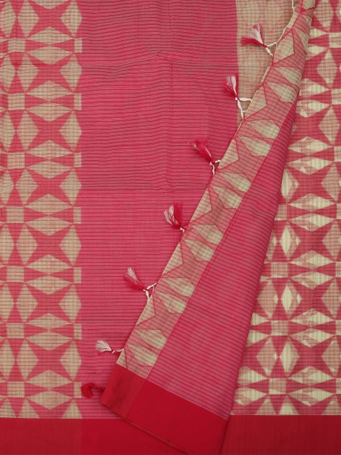 

Pothys Pink & Beige Jute Cotton Woven Design Saree