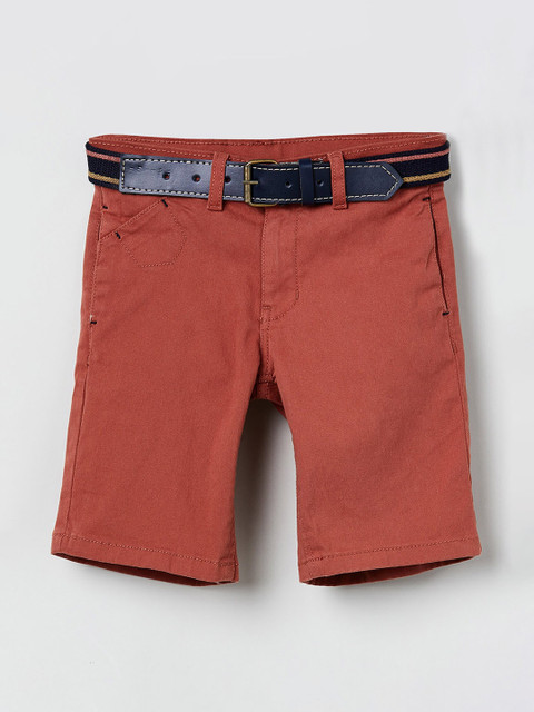 

max Boys Rust Orange Solid Regular Fit Regular Shorts