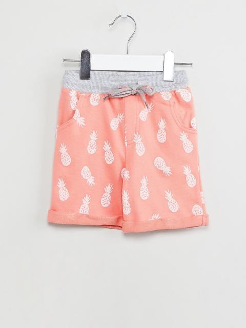 

max Boys Peach-Coloured Printed Regular Shorts