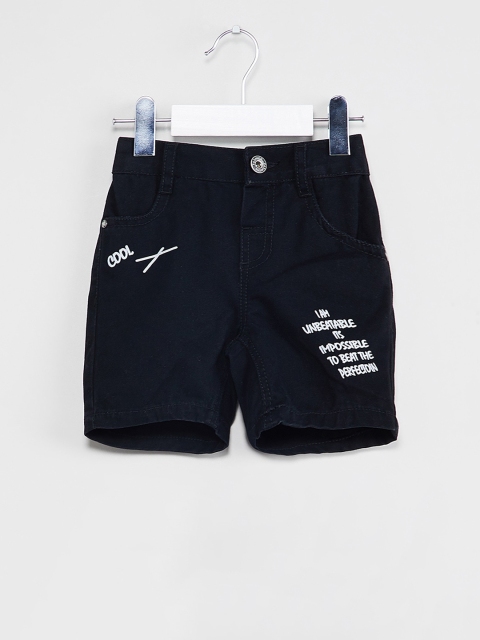 

max Boys Black Printed Regular Shorts