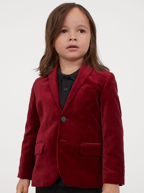 

H&M Boys Maroon Cotton Velvet Jacket