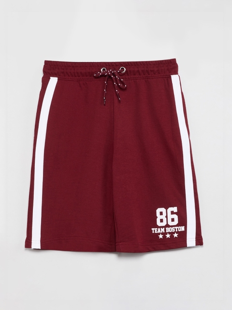 

max Boys Maroon Solid Regular Fit Shorts