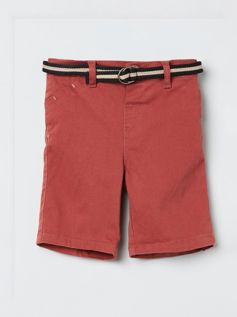

max Boys Rust Brown Solid Regular Fit Regular Shorts