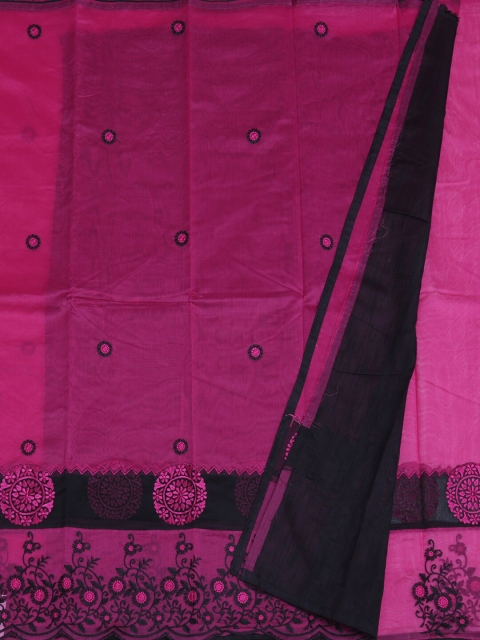 

Pothys Magenta & Black Supernet Woven Design Saree