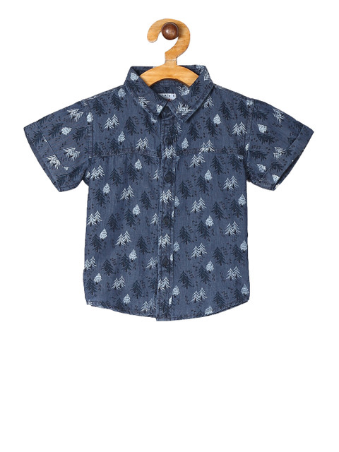 

Donuts Boys Navy Blue Regular Fit Printed Casual Shirt