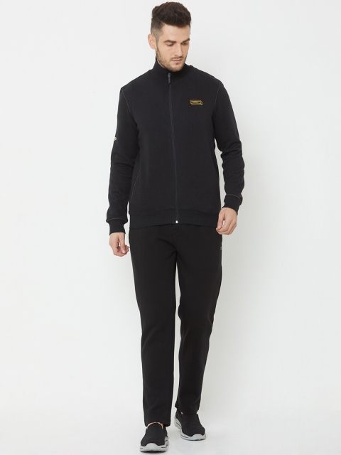 Sweet Dreams Men Black Solid Sleepwear Tracksuit