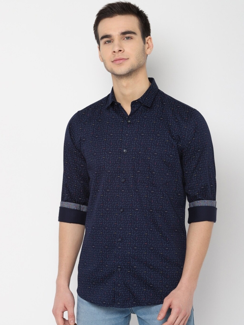 

Allen Solly Men Navy Blue Slim Fit Printed Casual Shirt