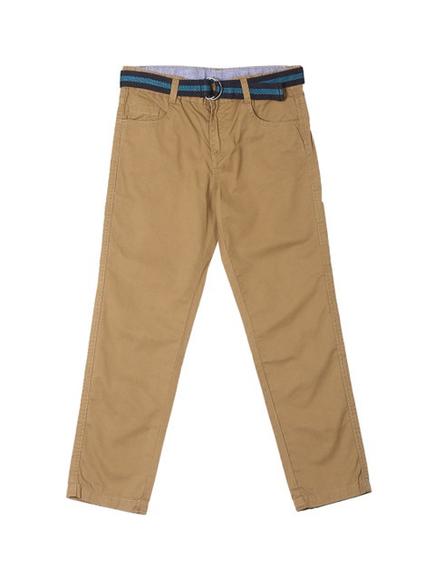 

Cherokee Boys Khaki Brown Solid Regular Trousers
