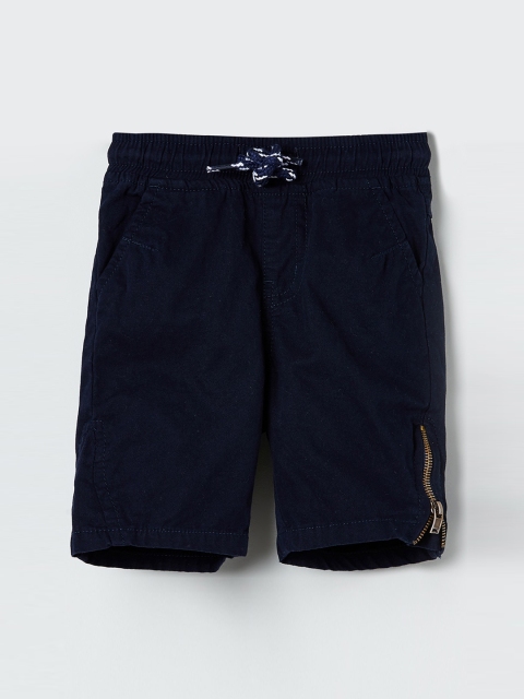 

max Boys Navy Blue Solid Regular Fit Regular Shorts