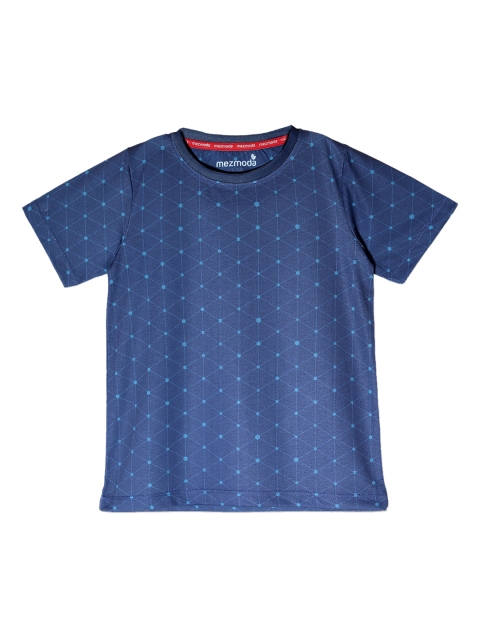 

mezmoda Boys Navy Blue Printed Round Neck T-shirt