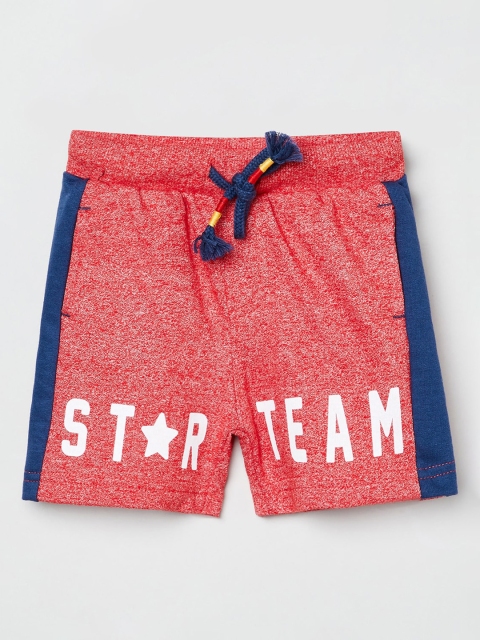 

max Boys Red Printed Regular Fit Regular Shorts