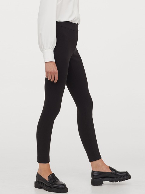 

H&M Women Black Solid Tailored Trousers
