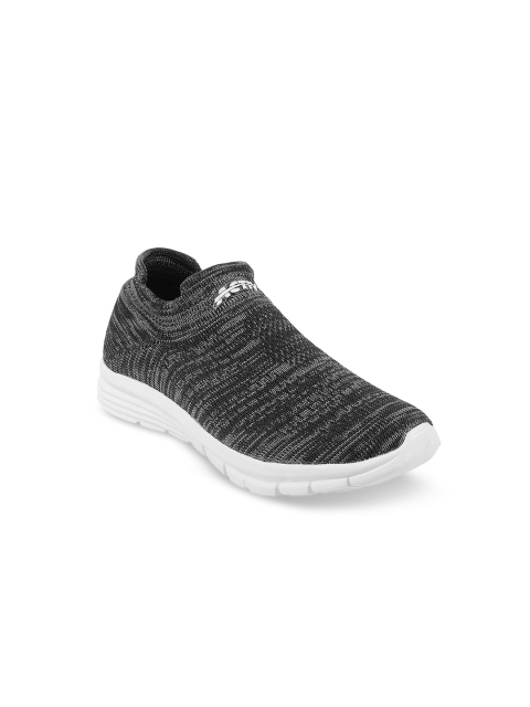 

WALKWAY Boys Black & Grey Solid Slip-On Sneakers