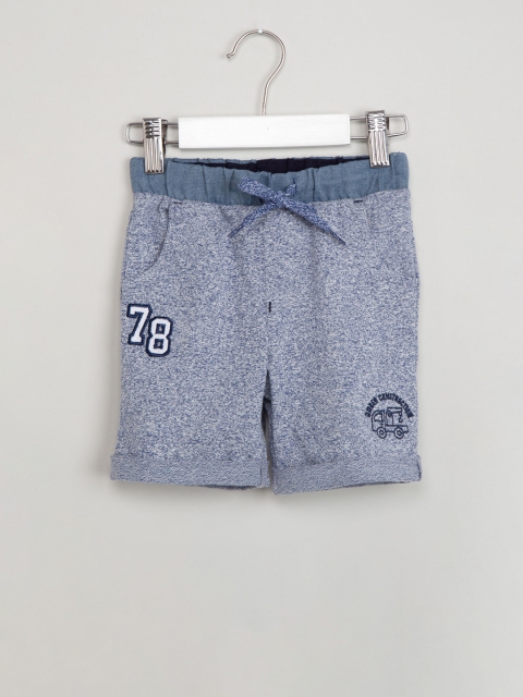 

max Boys Grey Melange Printed Regular Fit Regular Shorts