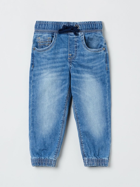 

max Boys Blue Jogger Mid-Rise Clean Look Stretchable Joggers