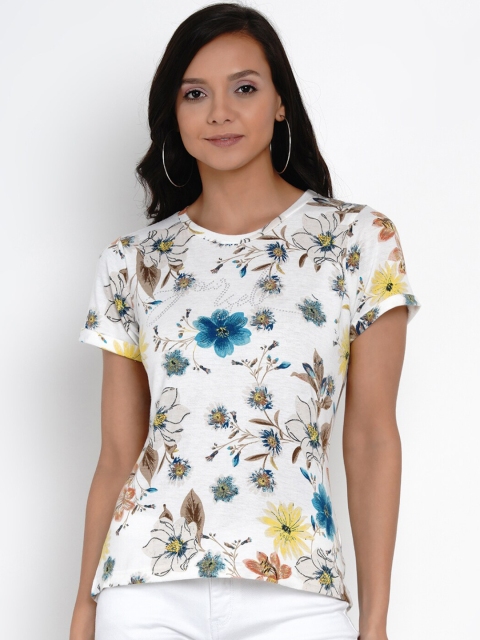 

Deal Jeans Women White Printed Top