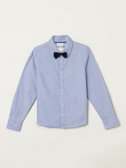 

max Boys Blue Regular Fit Solid Party Shirt
