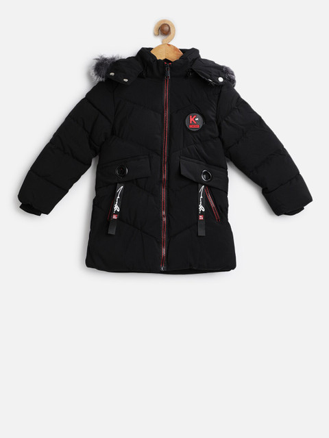 

PASSION PETALS Boys Black Solid Lightweight Puffer Jacket