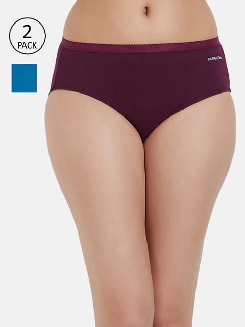 

Fruit of the loom Women Pack Of 2 Solid Hipster Briefs FHPS02-2P-DA2S8, Blue