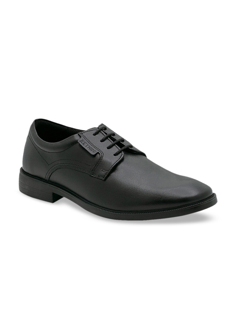 

KETHINI Men Black Solid Leather Formal Derbys