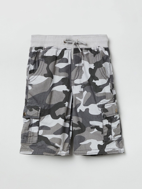

max Boys Grey Camouflage Printed Regular Fit Shorts