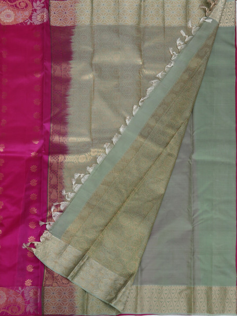 

Pothys Pink Colourblocked Pure Silk Saree