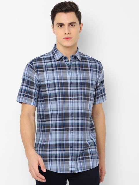 

Allen Solly Men Blue & Grey Slim Fit Checked Casual Shirt