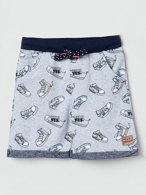 

max Boys Grey Printed Regular Fit Regular Shorts