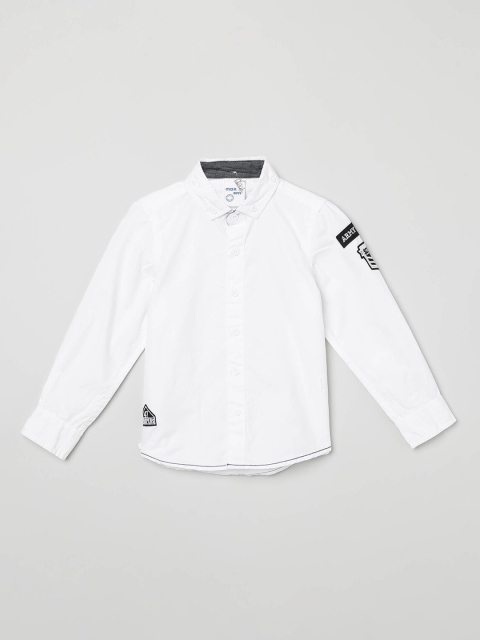 

max Boys White Regular Fit Solid Casual Shirt