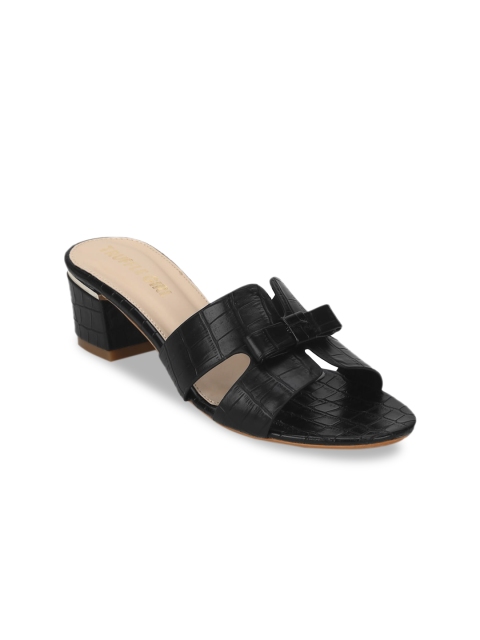 

Truffle Collection Women Black Textured Block Heels