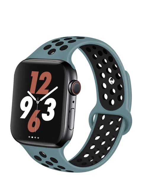 

TREEMODA Unisex Blue & Black Apple iWatch Silicon Strap