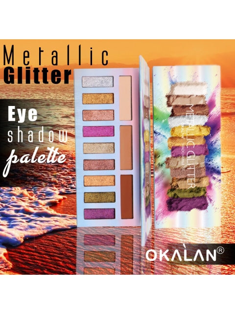 

OKALAN Eyeshadow Palette- E074 Metallic Glitter 15 g, Multi