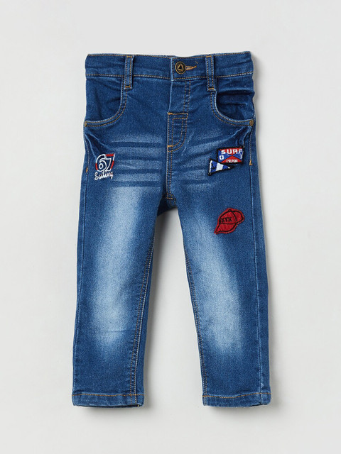 

max Infant Boys Blue Regular Fit Mid-Rise Clean Look Stretchable Jeans