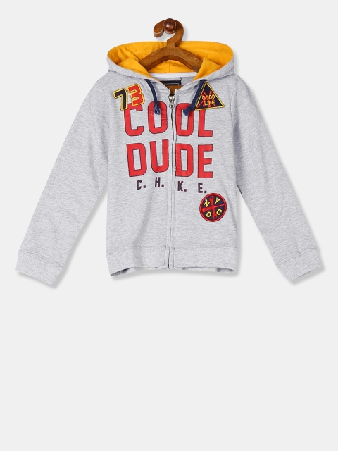 

Cherokee Boys Grey Printed Hooded Sweatshirt
