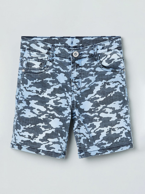 

max Boys Multicoloured Printed Regular Fit Regular Shorts, Grey