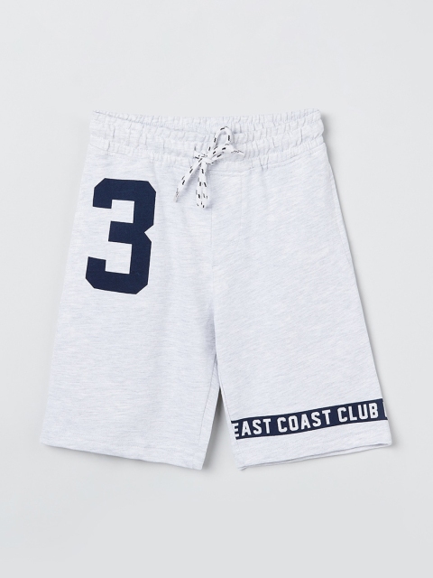 

max Boys Grey Melange Printed Regular Fit Shorts