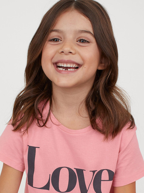 

H&M Girls Pink Printed Top