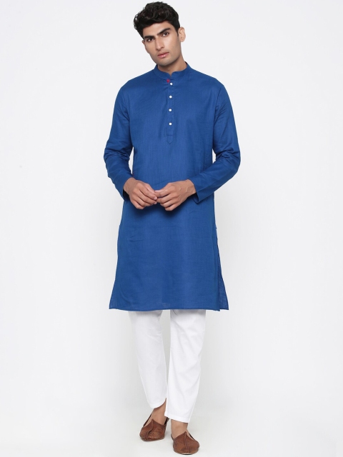 

Tistabene Men Blue Solid Kurta with Pyjamas